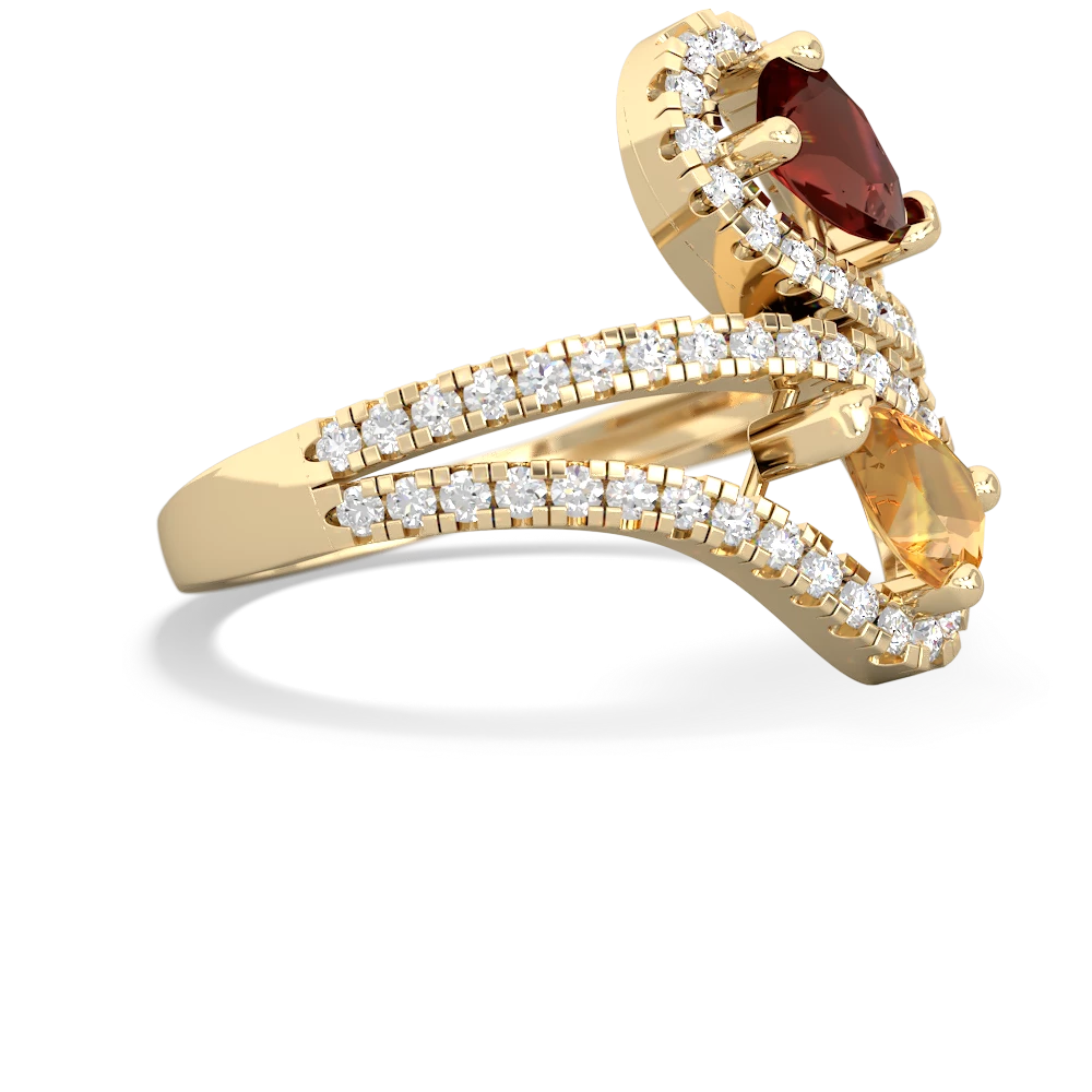 Garnet Diamond Dazzler 14K Yellow Gold ring R3000