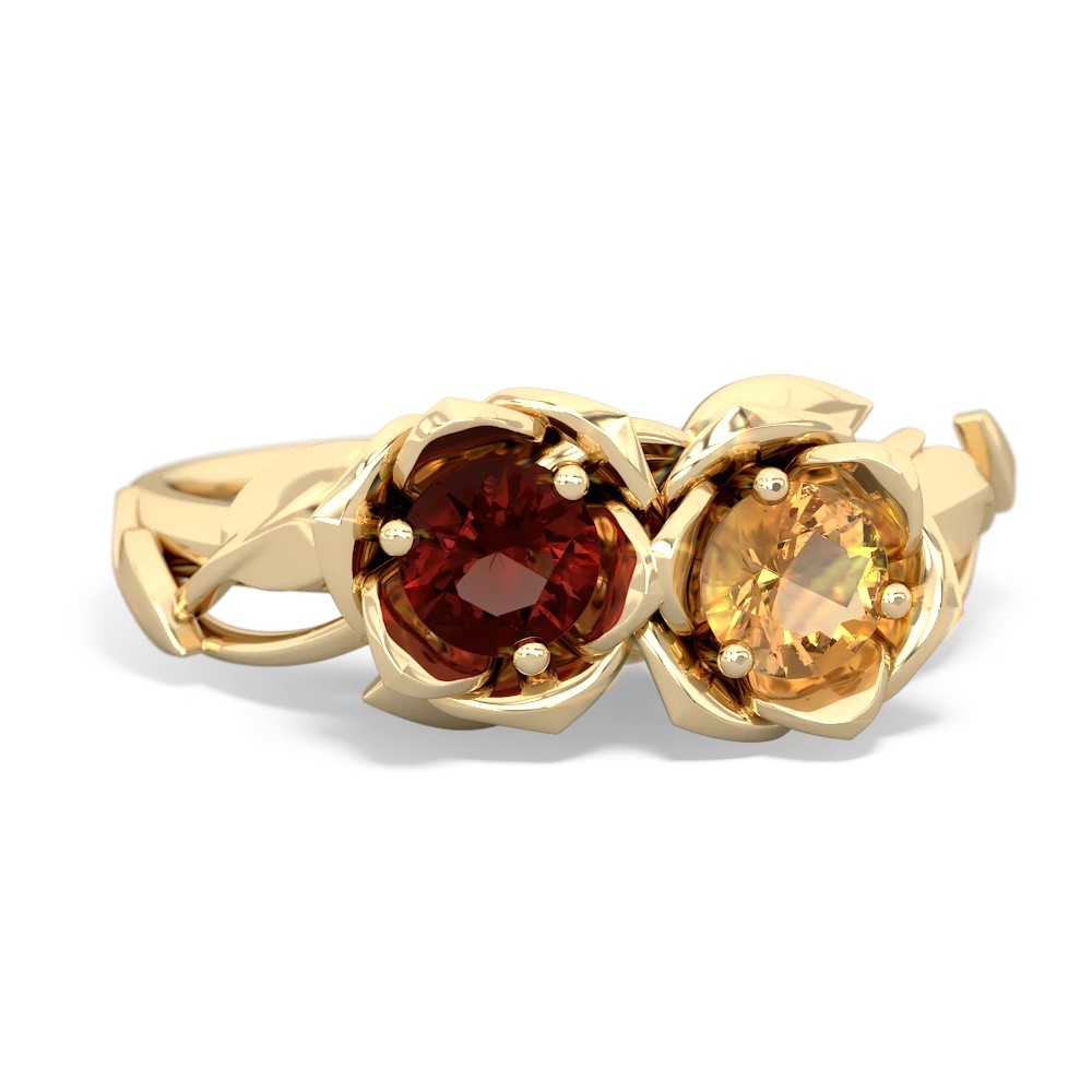 Garnet Rose Garden 14K Yellow Gold ring R5510