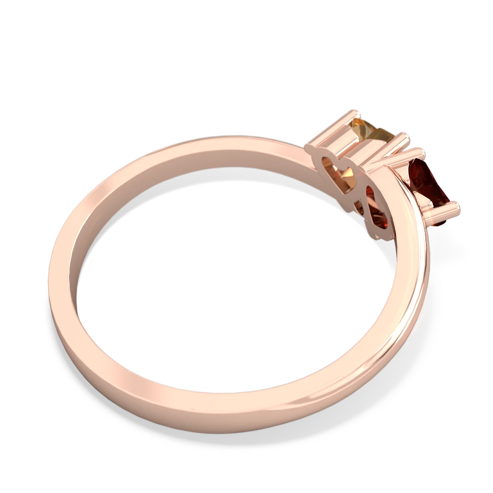 Garnet Sweethearts 14K Rose Gold ring R5260