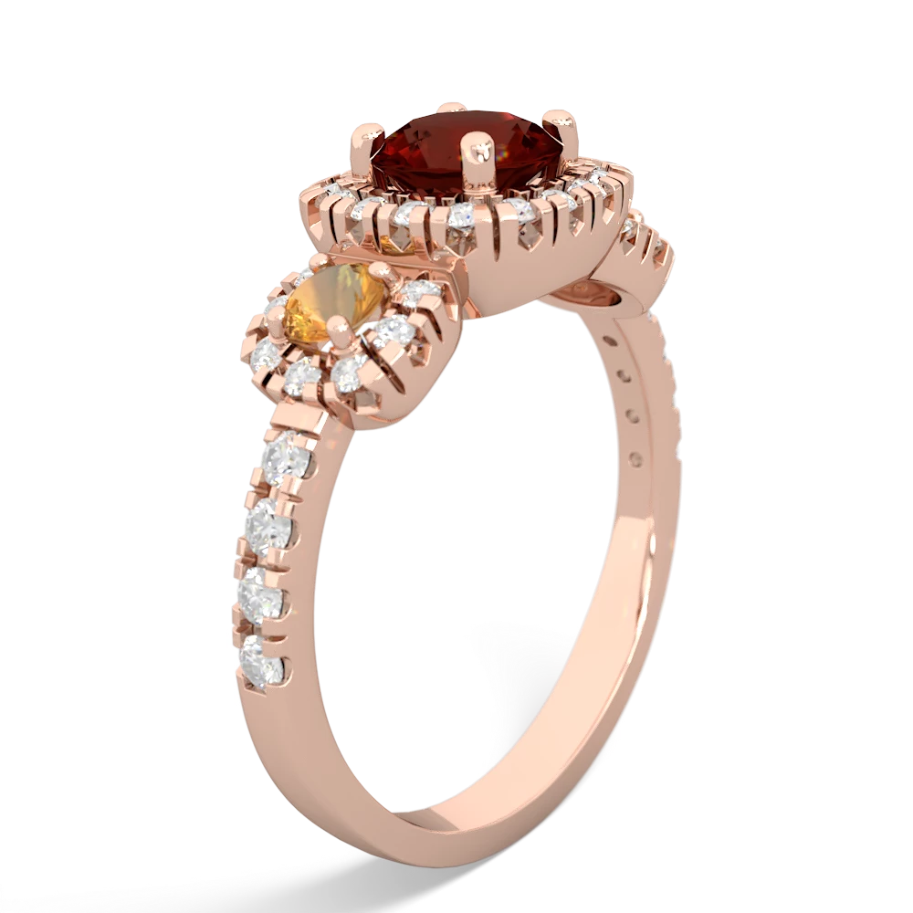 Garnet Regal Halo 14K Rose Gold ring R5350