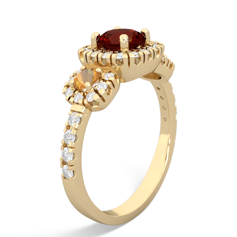 Garnet Regal Halo 14K Yellow Gold ring R5350