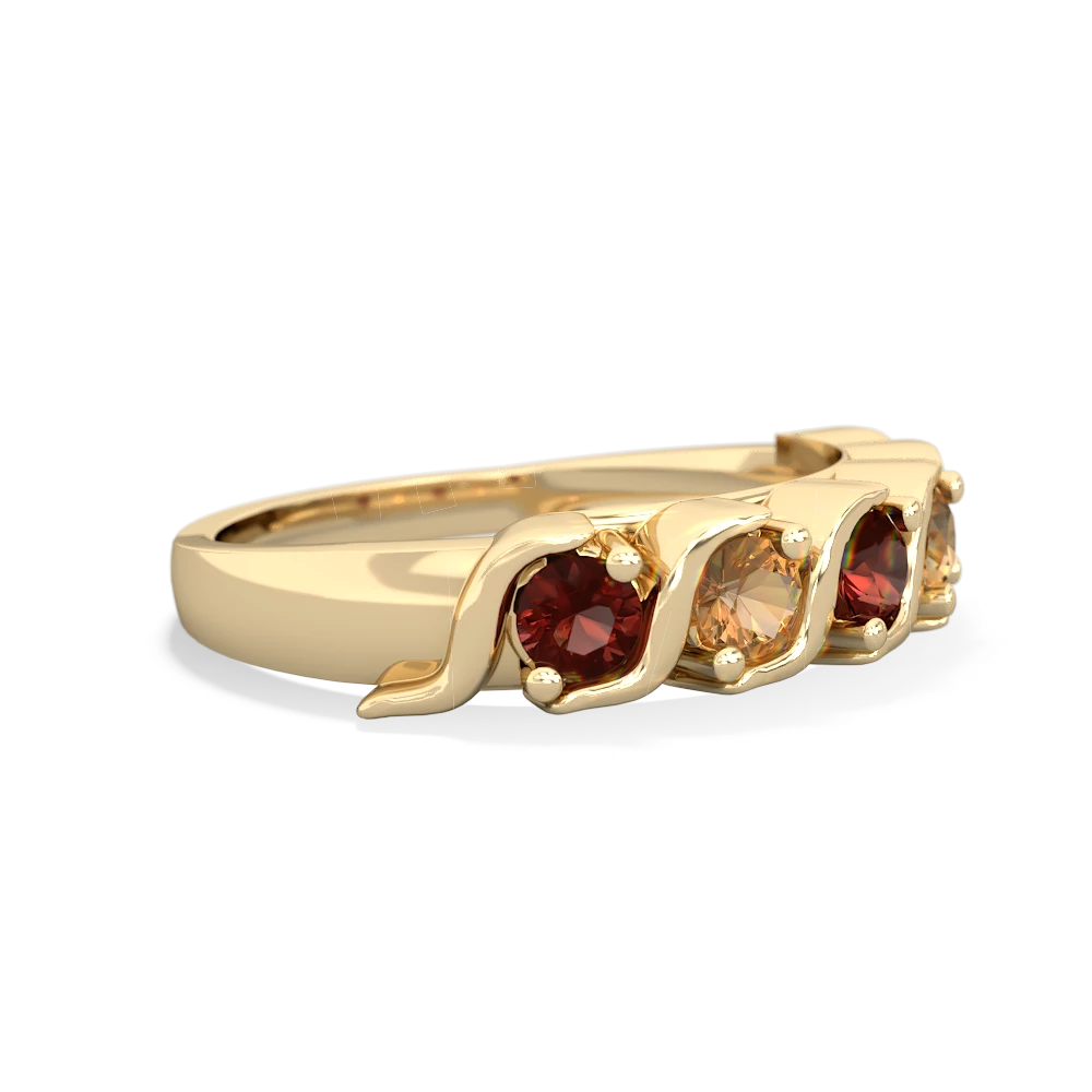 Garnet Anniversary Band 14K Yellow Gold ring R2089