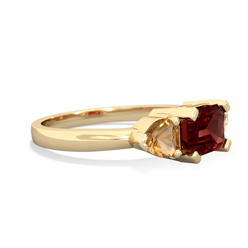 Garnet Three Stone 14K Yellow Gold ring R5235