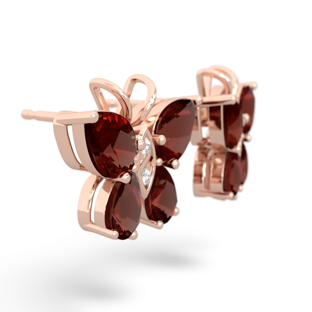 Garnet Butterfly 14K Rose Gold earrings E2215