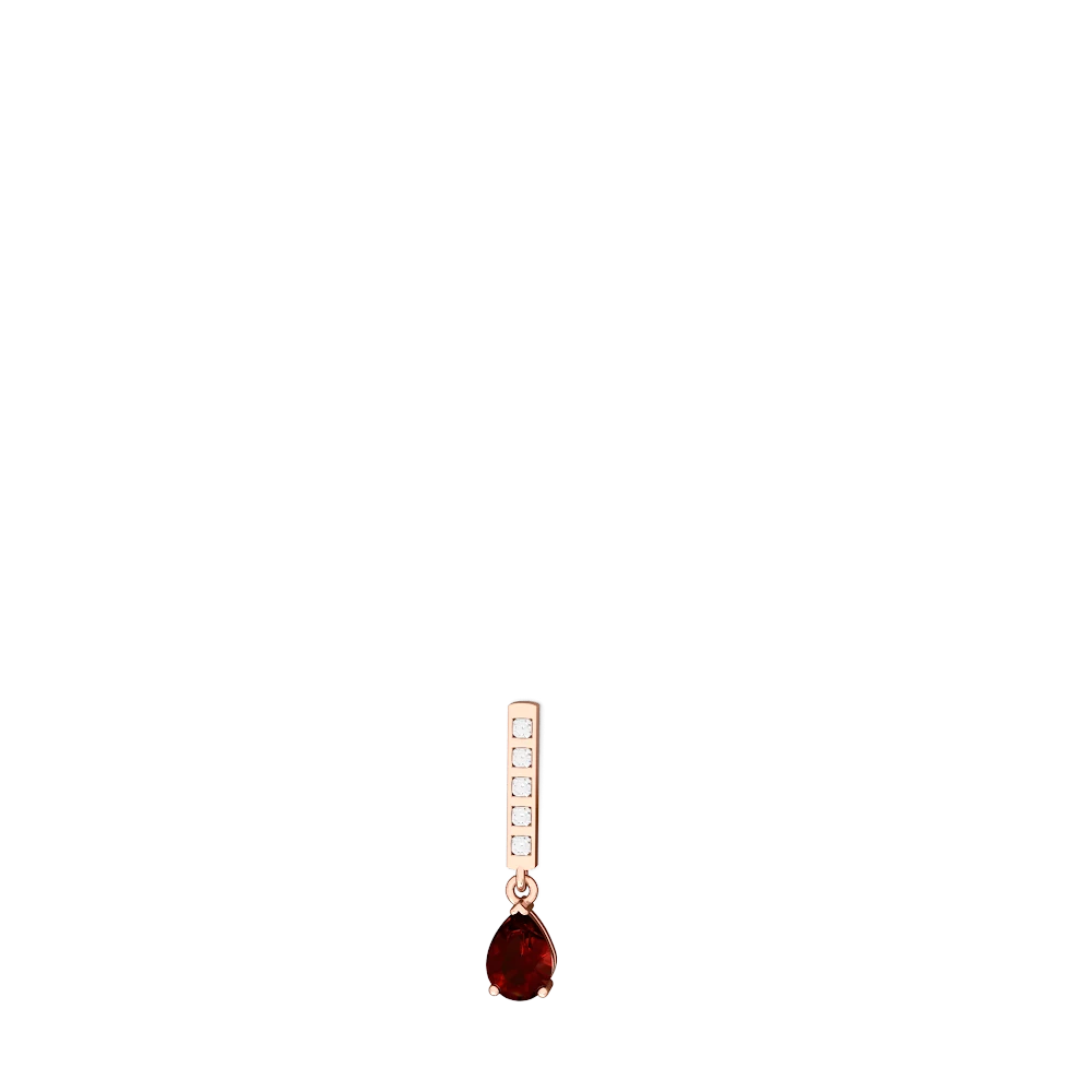 Garnet Art Deco Diamond Drop 14K Rose Gold earrings E5324