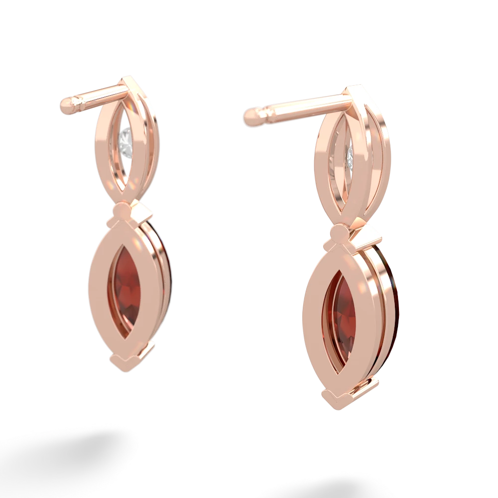 Garnet Marquise Drop 14K Rose Gold earrings E5333