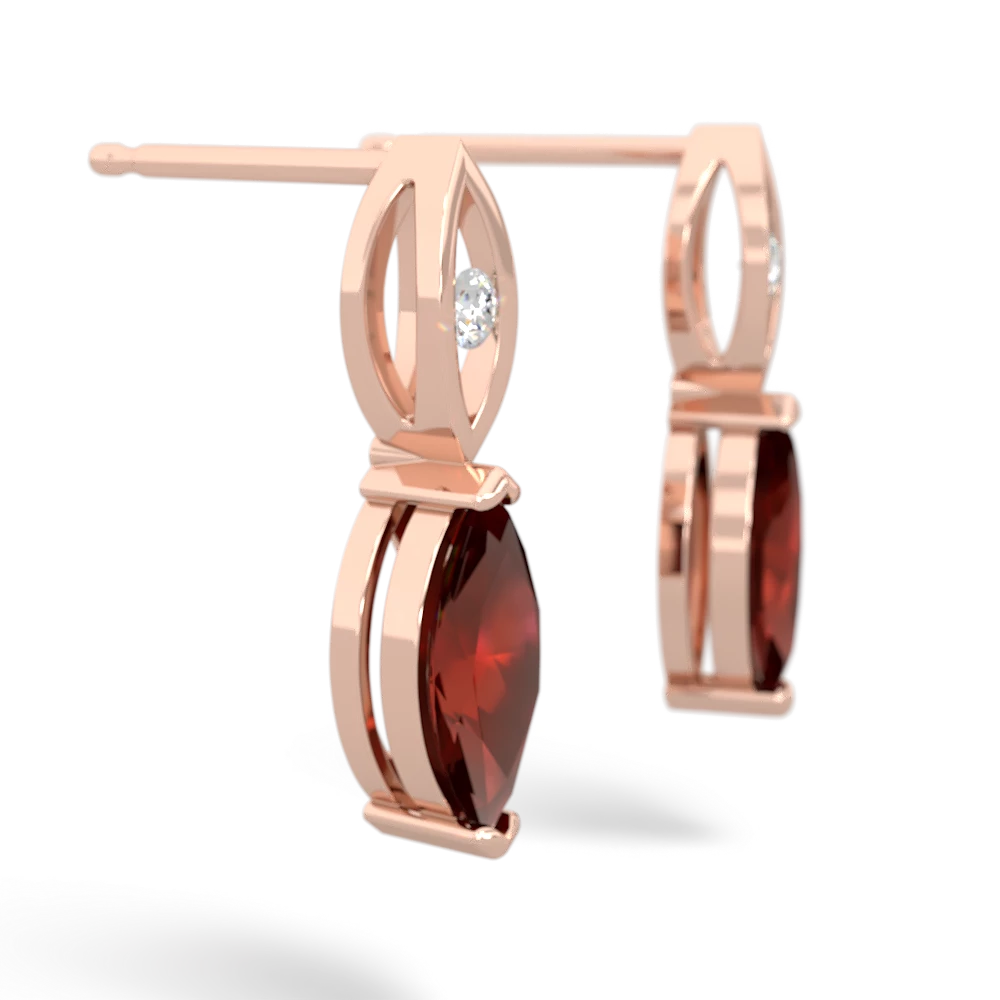 Garnet Marquise Drop 14K Rose Gold earrings E5333