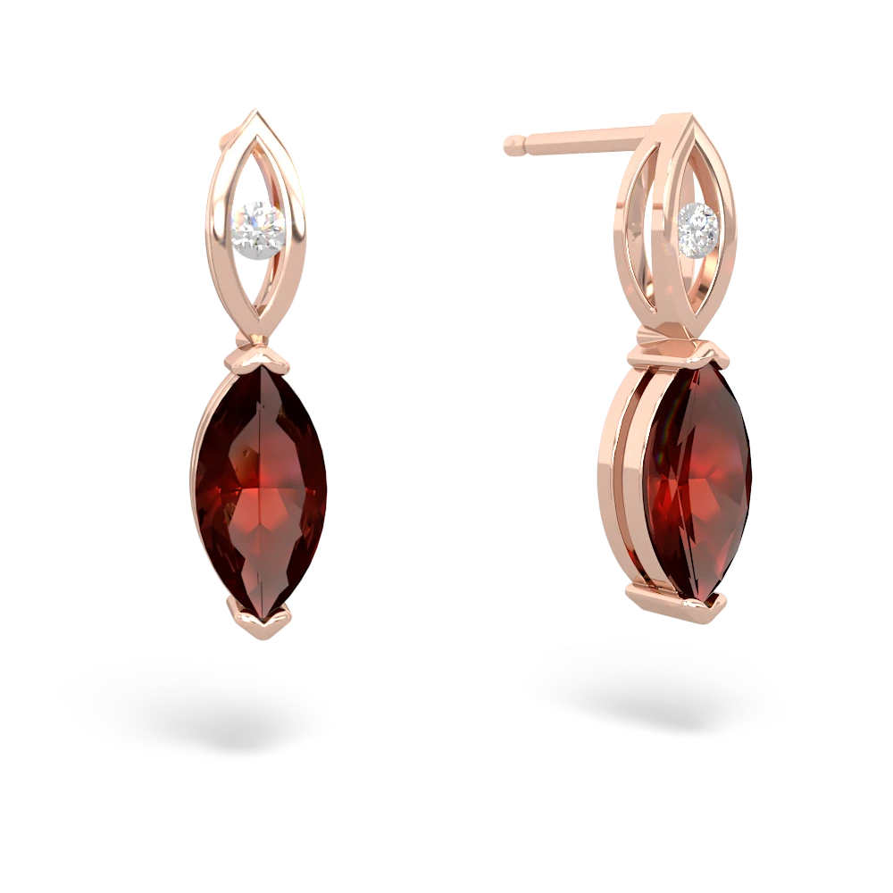 Garnet Marquise Drop 14K Rose Gold earrings E5333