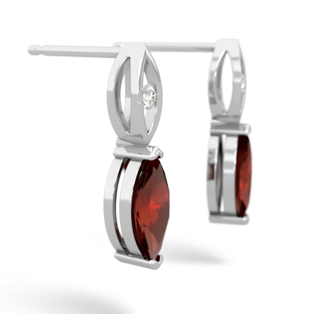 Garnet Marquise Drop 14K White Gold earrings E5333