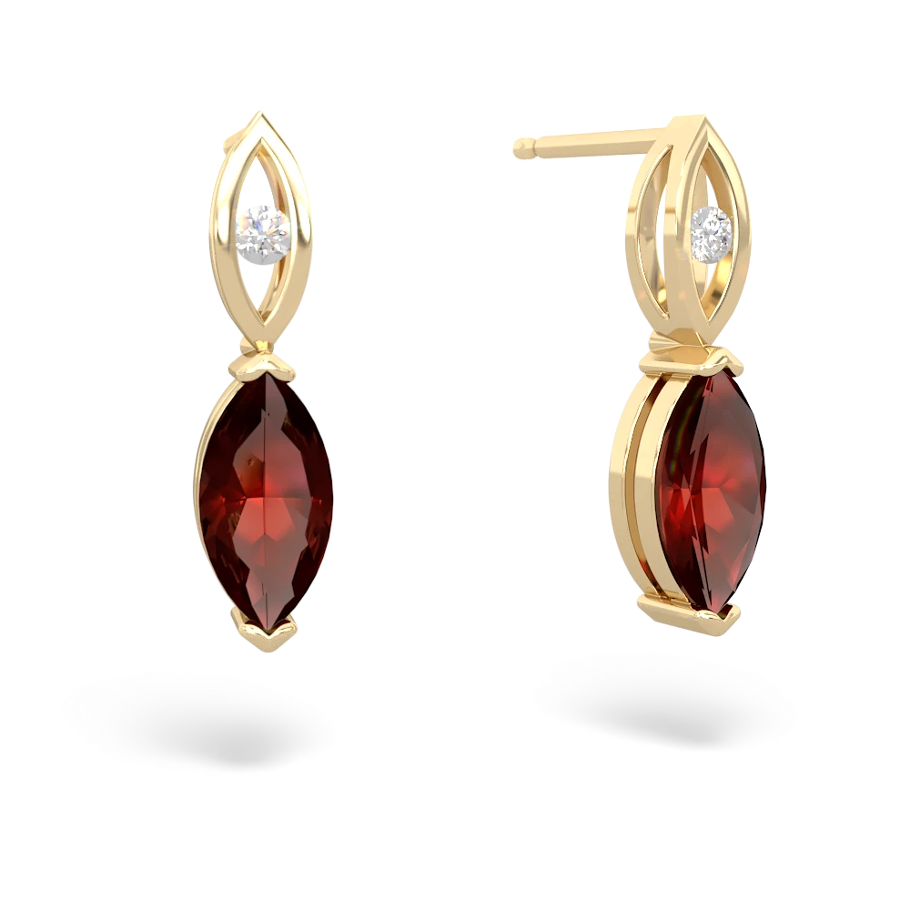 Garnet Marquise Drop 14K Yellow Gold earrings E5333