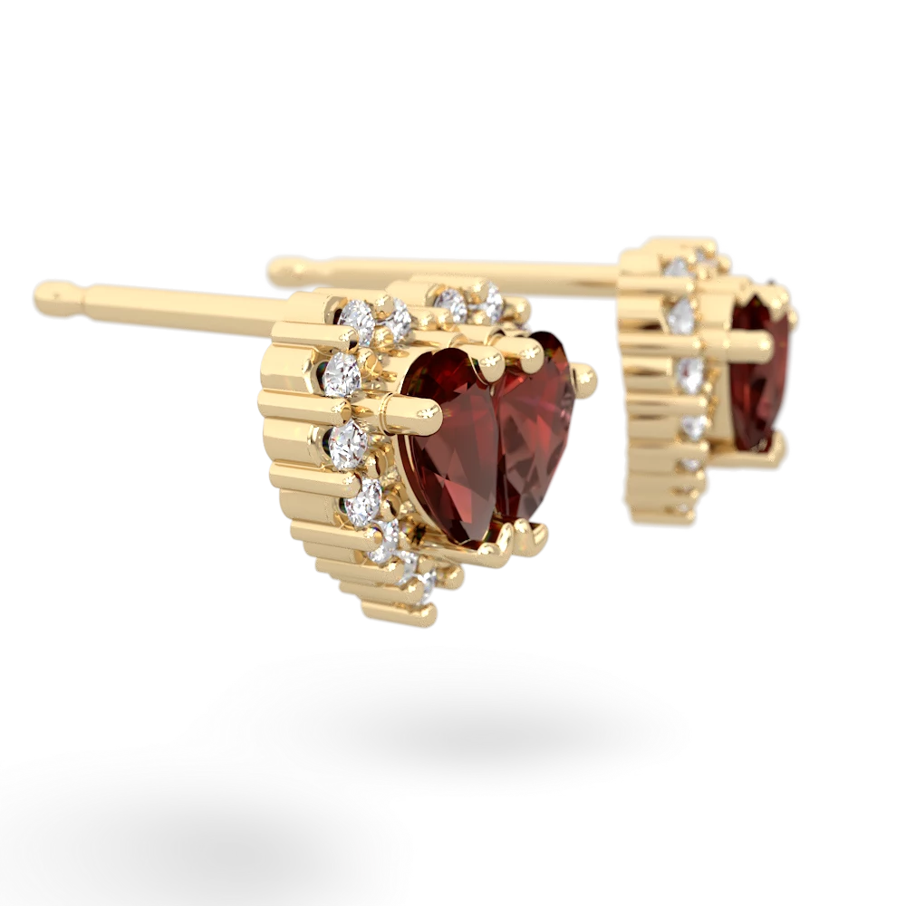 Garnet Halo 14K Yellow Gold earrings E7008