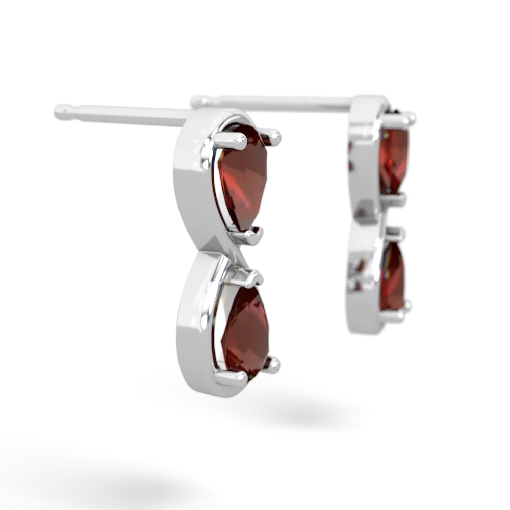 Garnet Infinity 14K White Gold earrings E5050