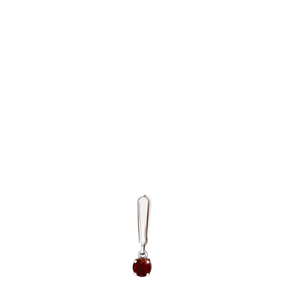 Garnet 5Mm Round Lever Back 14K White Gold earrings E2785