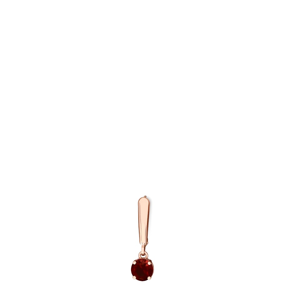 Garnet 6Mm  Round Lever Back 14K Rose Gold earrings E2786