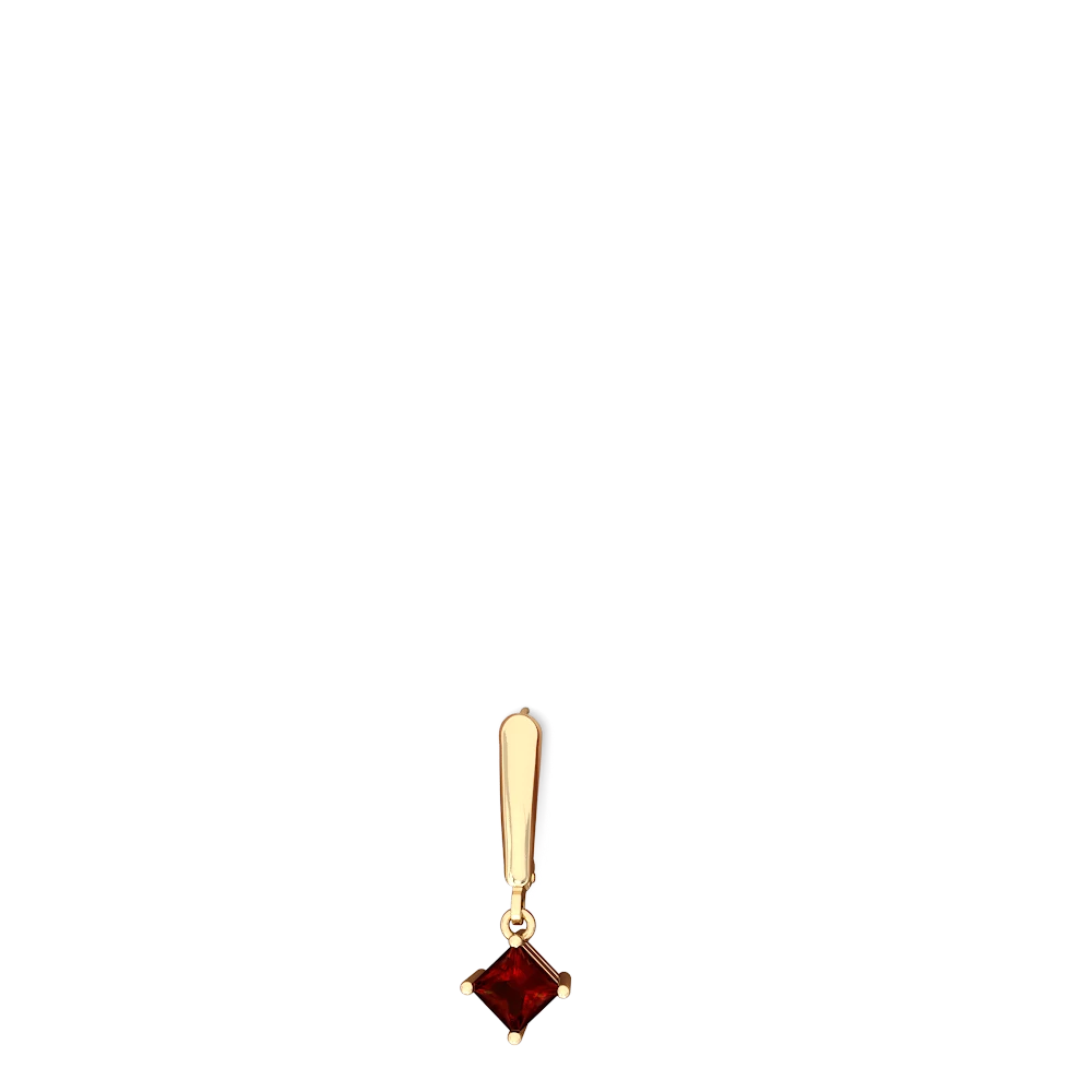 Garnet 6Mm Princess Lever Back 14K Yellow Gold earrings E2789