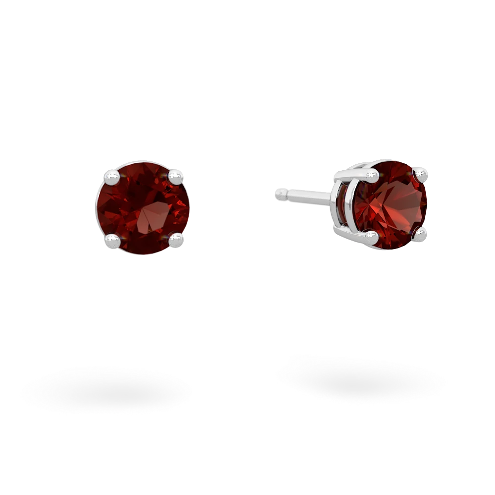 14K WHITE GOLD GENUINE GARNET 4 PRONG STUD EARRINGS | Dondero's Jewelry |  Vineland, NJ