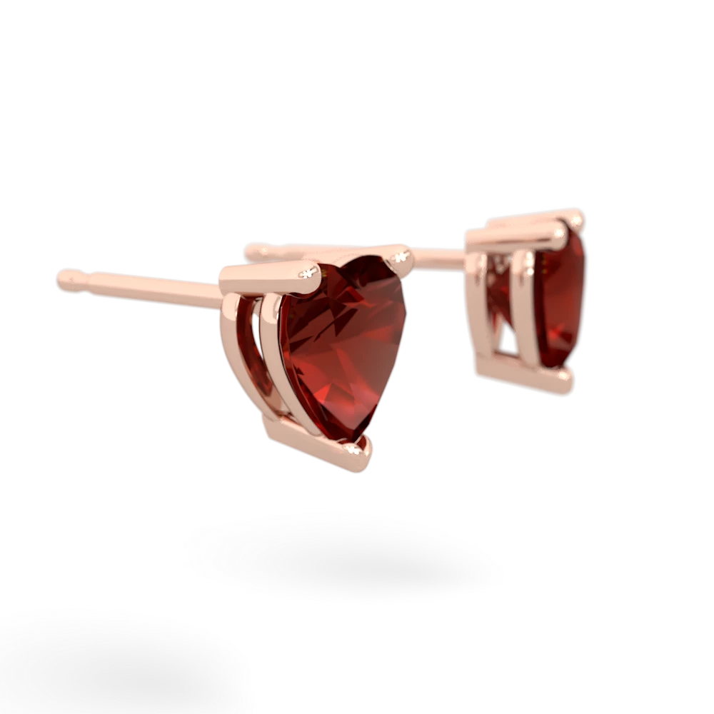 Garnet 6Mm Heart Stud 14K Rose Gold earrings E1862