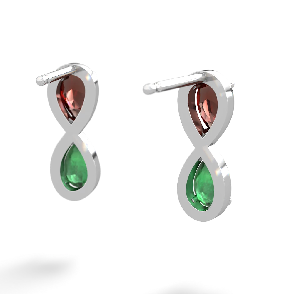 Garnet Infinity 14K White Gold earrings E5050