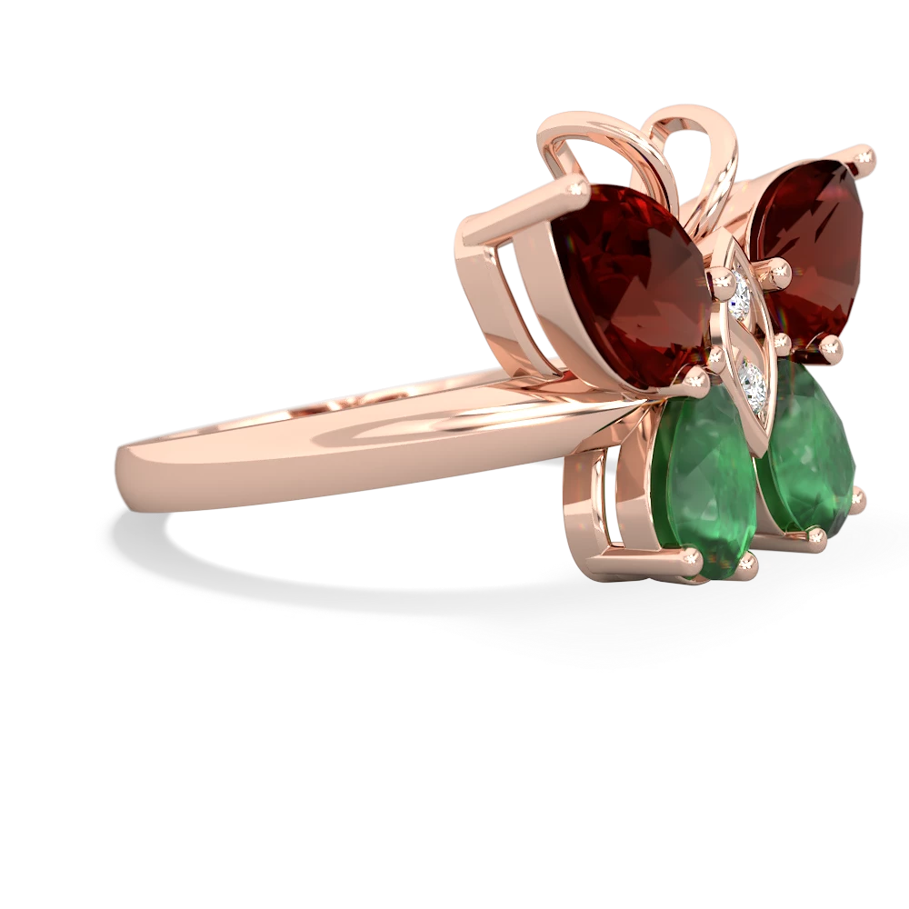 Garnet Butterfly 14K Rose Gold ring R2215