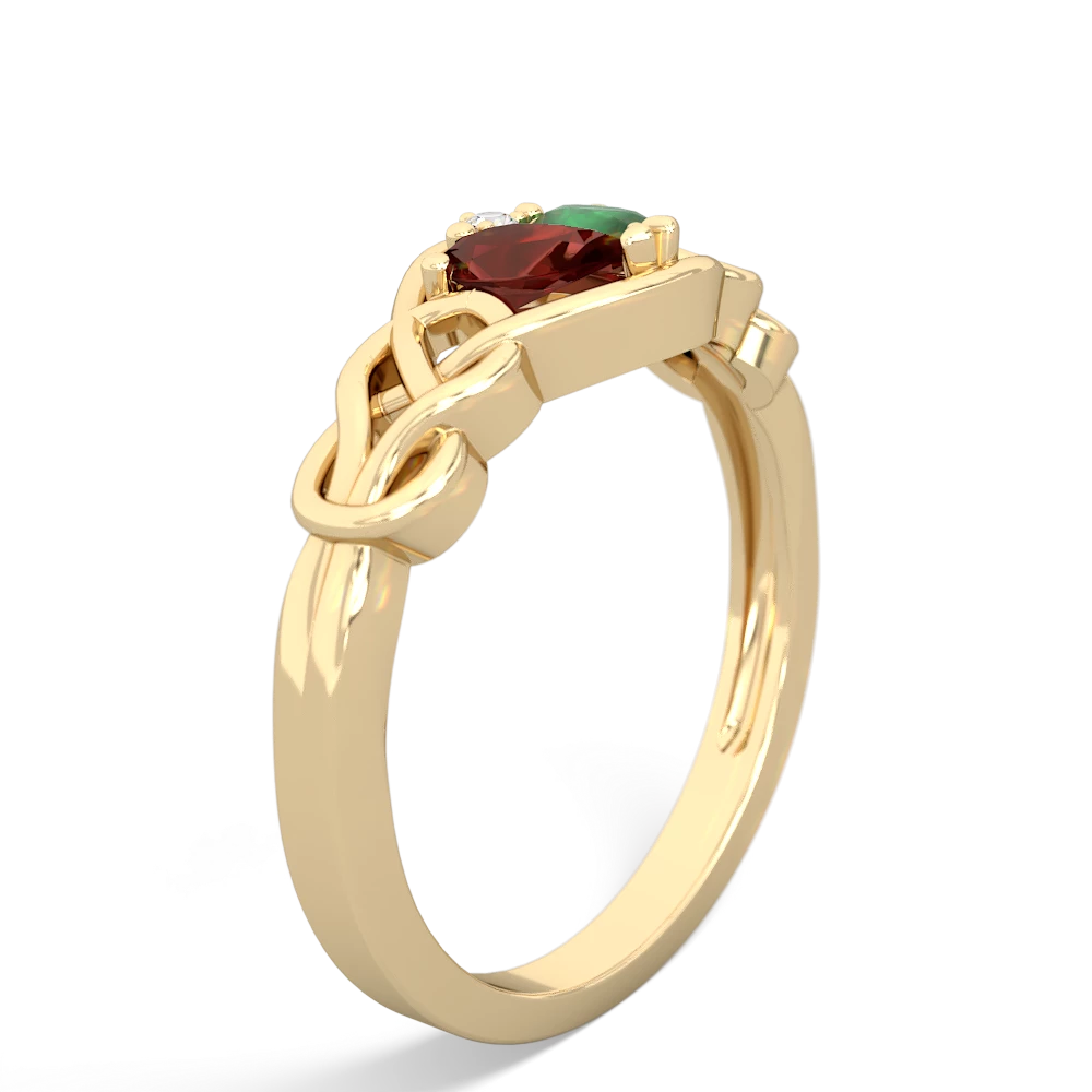 Garnet Celtic Love Knot 14K Yellow Gold ring R5420