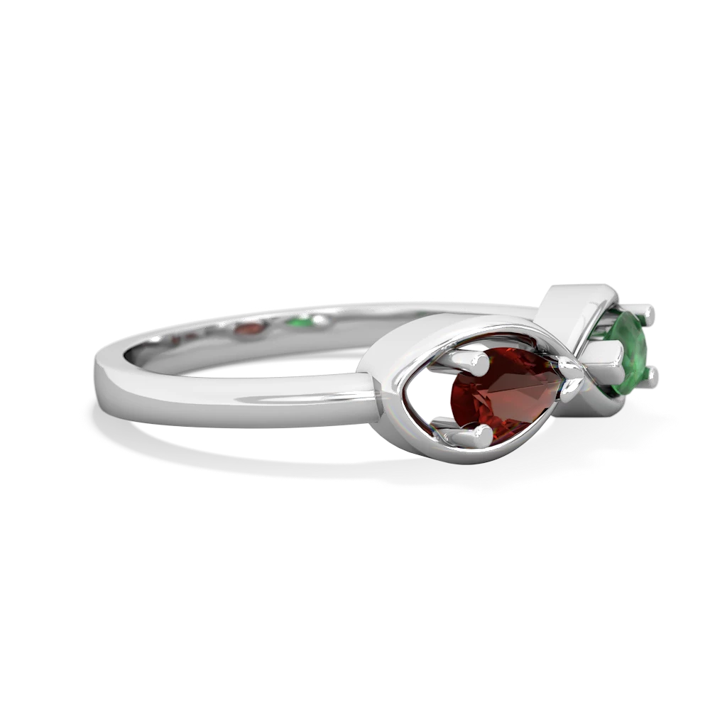 Garnet Infinity 14K White Gold ring R5050