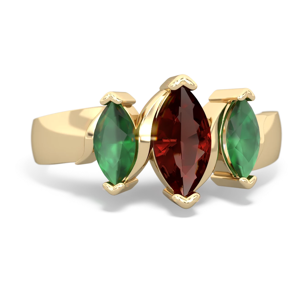 Garnet Three Peeks 14K Yellow Gold ring R2433