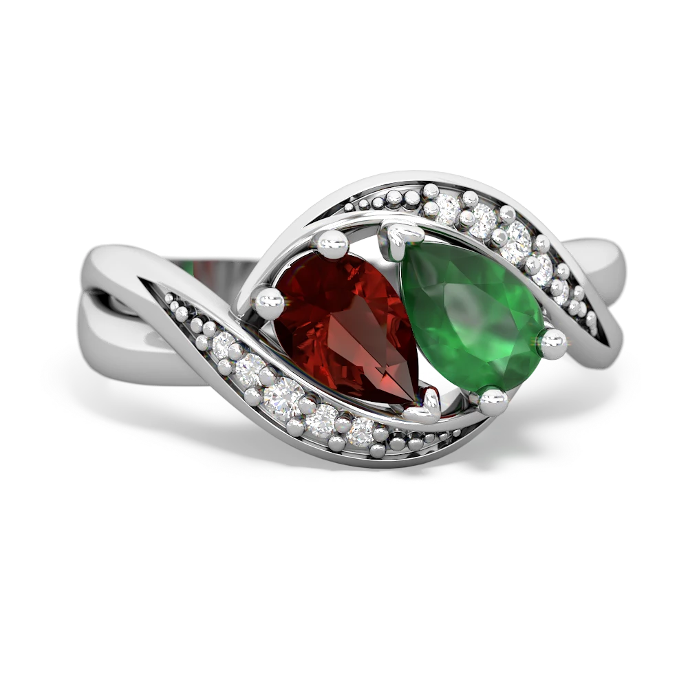 Garnet Summer Winds 14K White Gold ring R5342