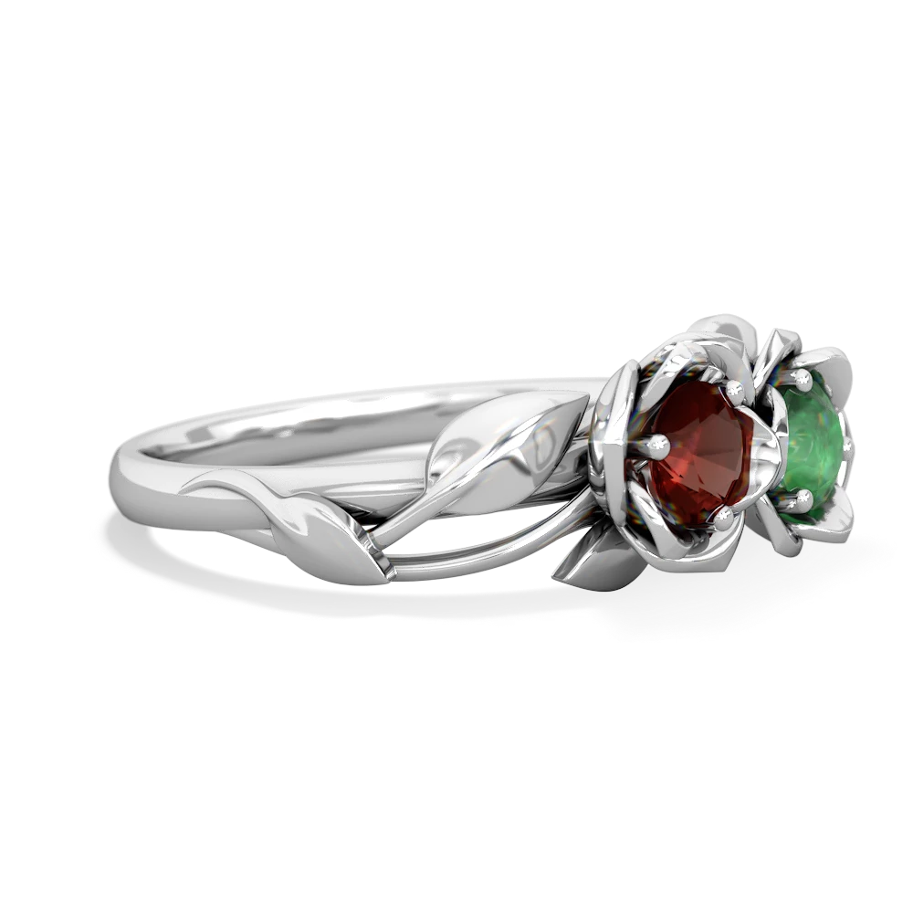 Garnet Rose Garden 14K White Gold ring R5510