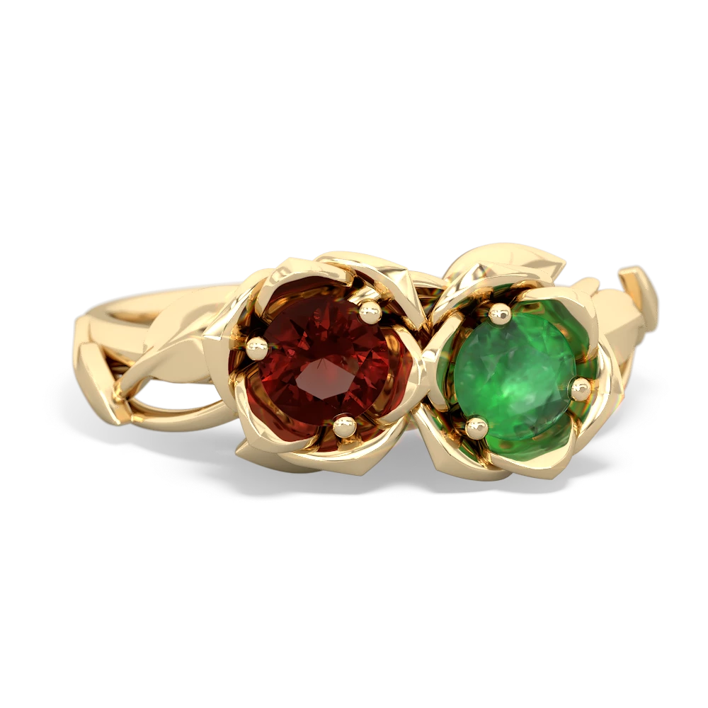 Garnet Rose Garden 14K Yellow Gold ring R5510