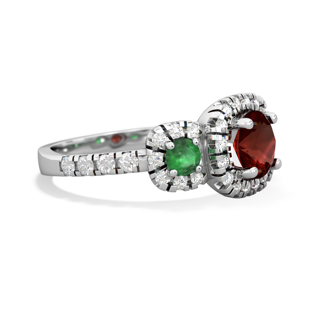 Garnet Regal Halo 14K White Gold ring R5350