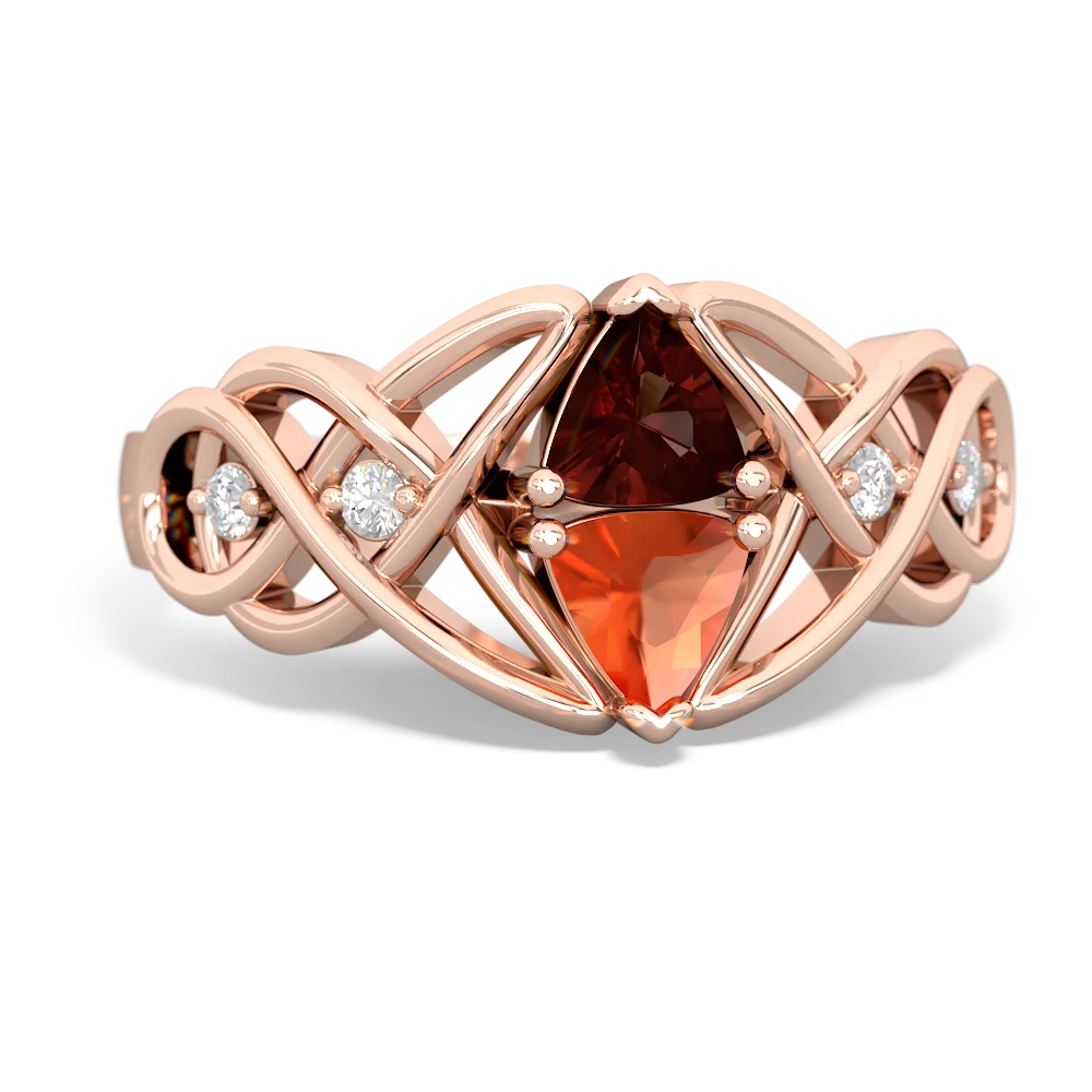 Garnet Keepsake Celtic Knot 14K Rose Gold ring R5300