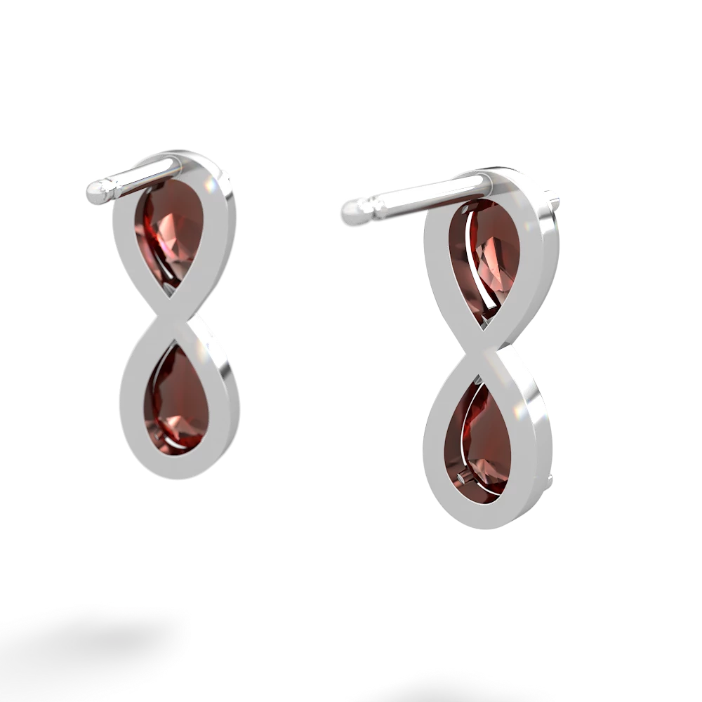 Garnet Infinity 14K White Gold earrings E5050