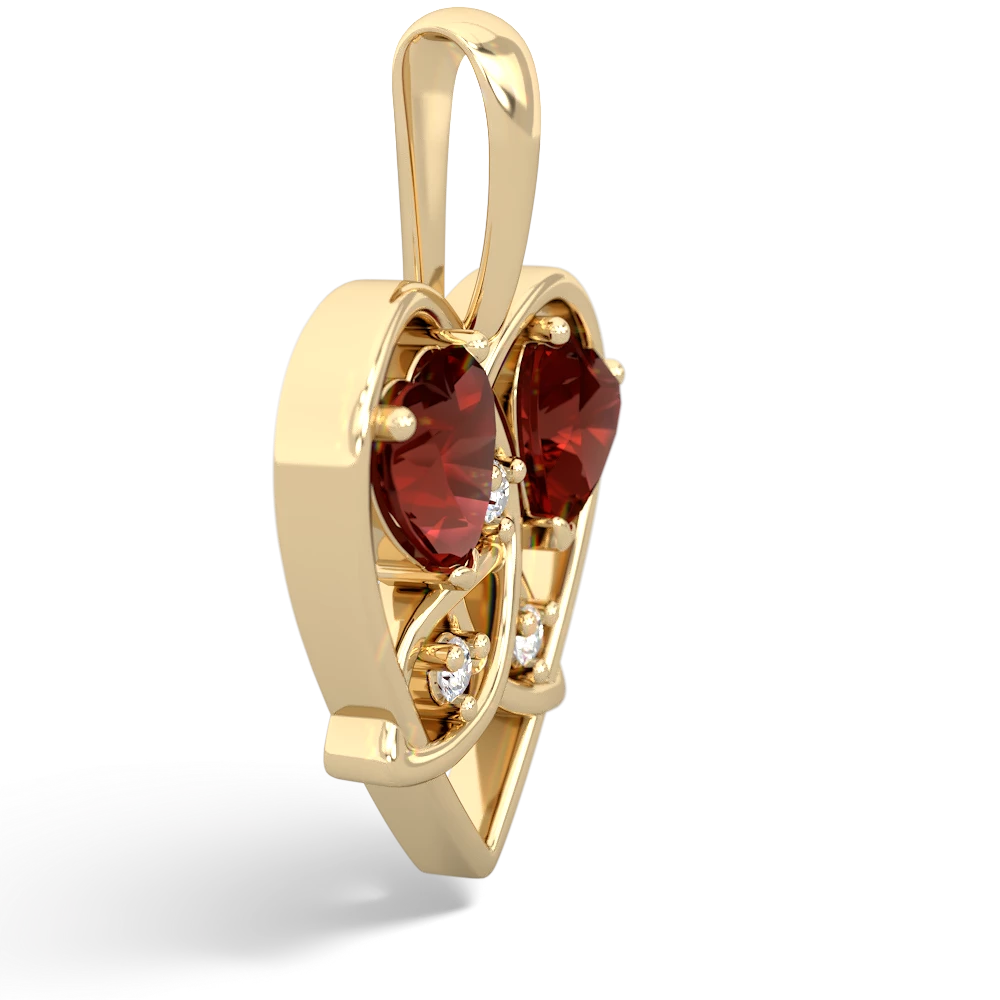 Garnet Celtic Trinity Heart 14K Yellow Gold pendant P5331