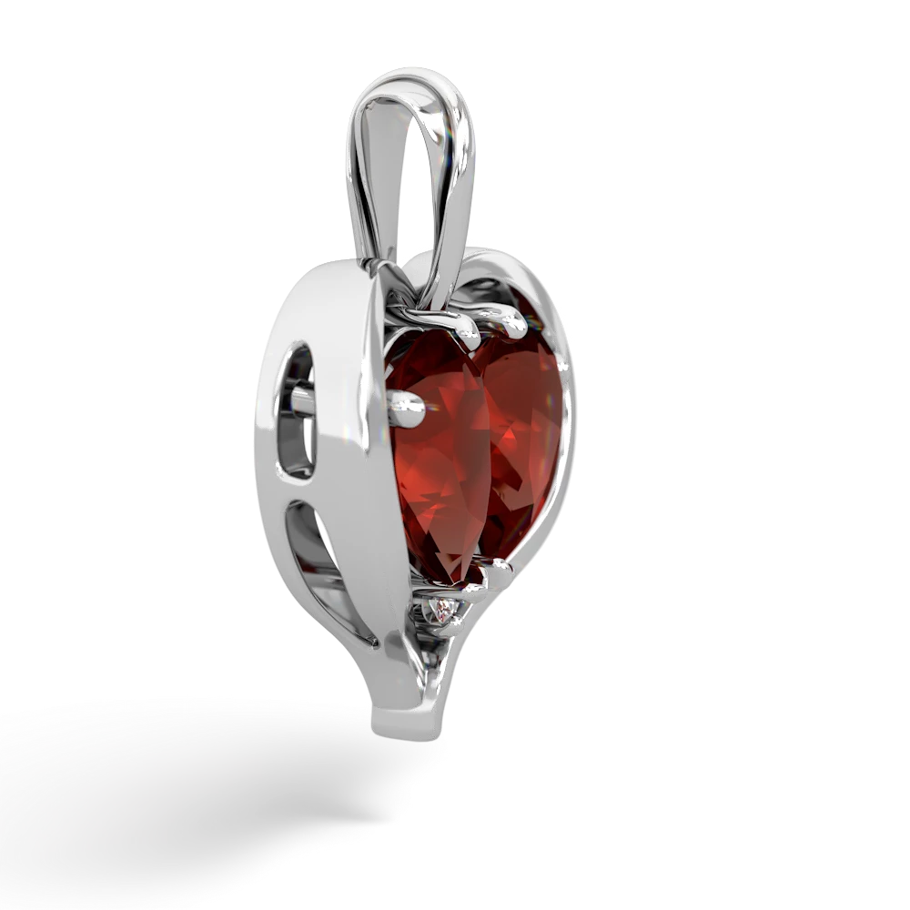 Garnet Two Become One 14K White Gold pendant P5330