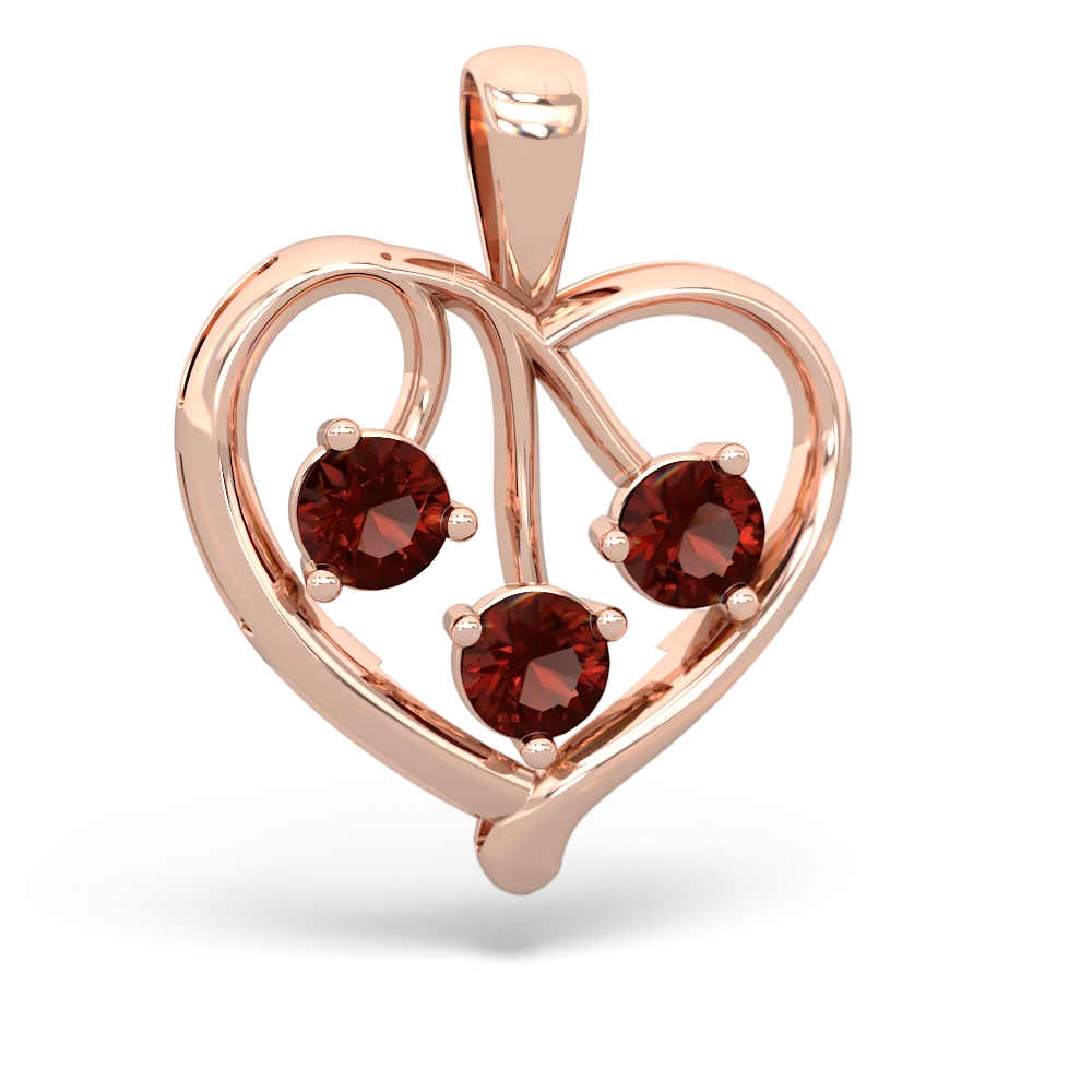 Blue Topaz Glowing Heart 14K Rose Gold pendant P2233