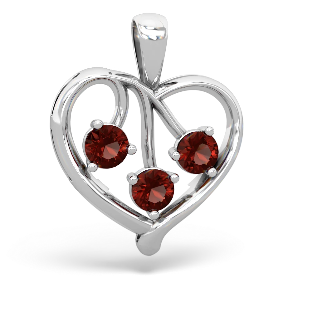 Lab Sapphire Glowing Heart 14K White Gold pendant P2233