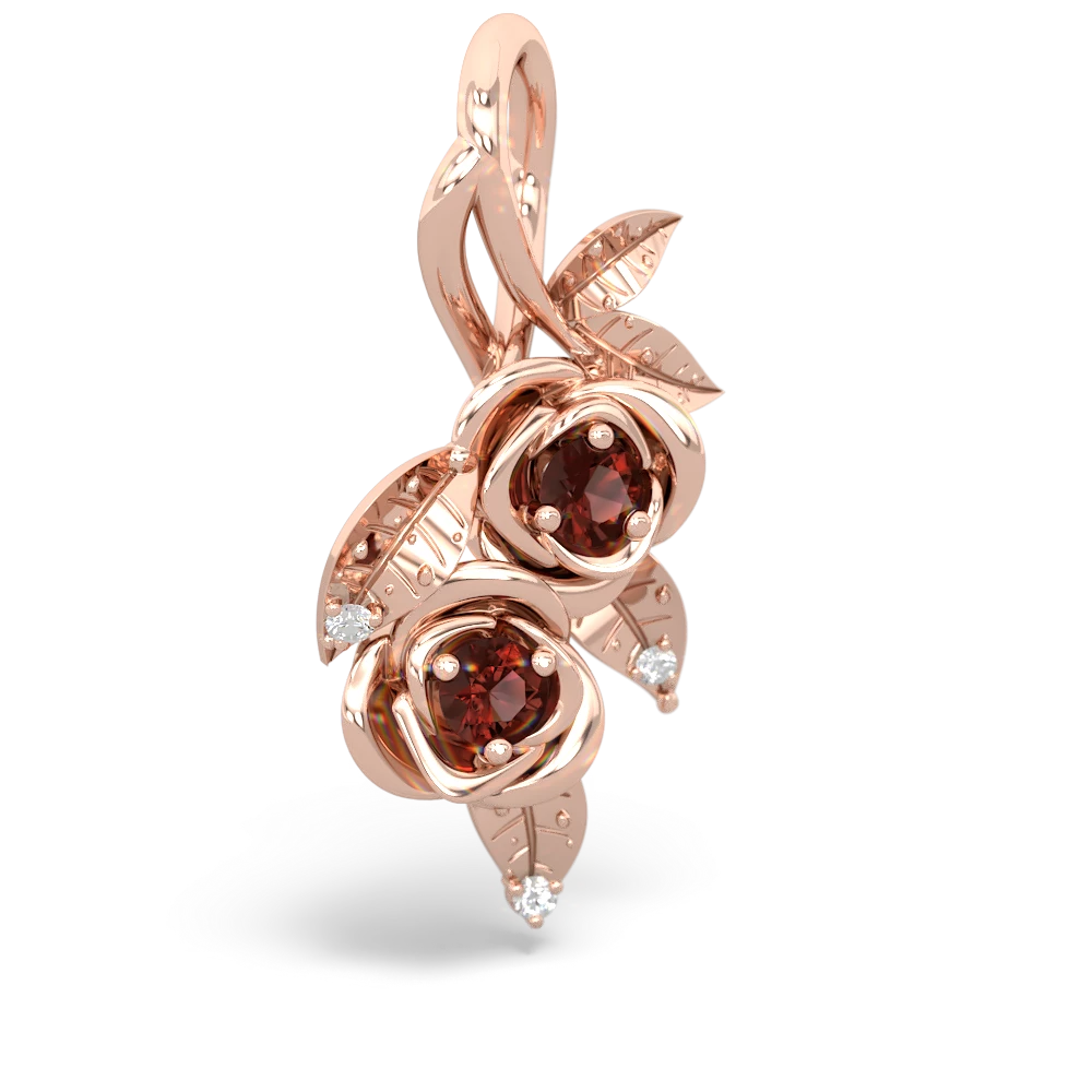 Garnet Rose Vine 14K Rose Gold pendant P5680