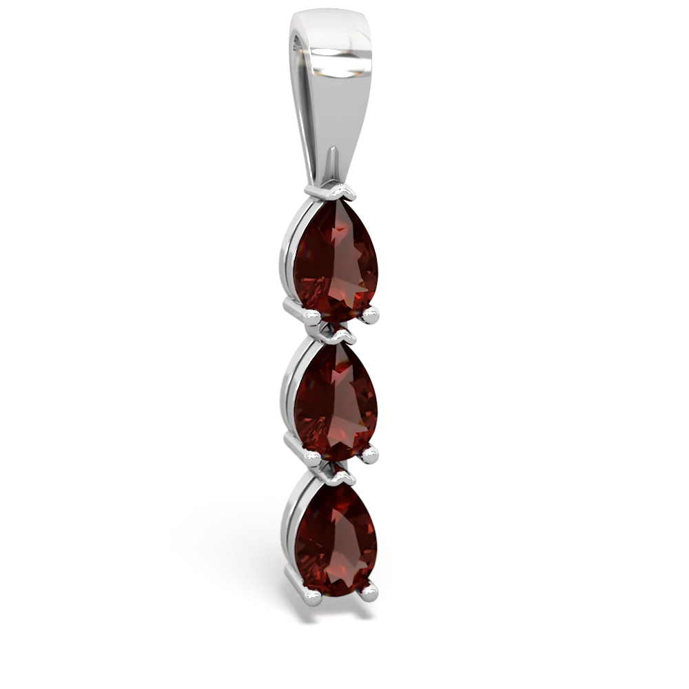 Garnet Dew Drops 14K White Gold pendant P2251