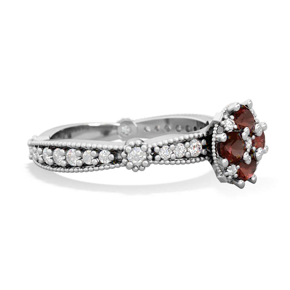 Garnet Sparkling Tiara Cluster 14K White Gold ring R26293RD