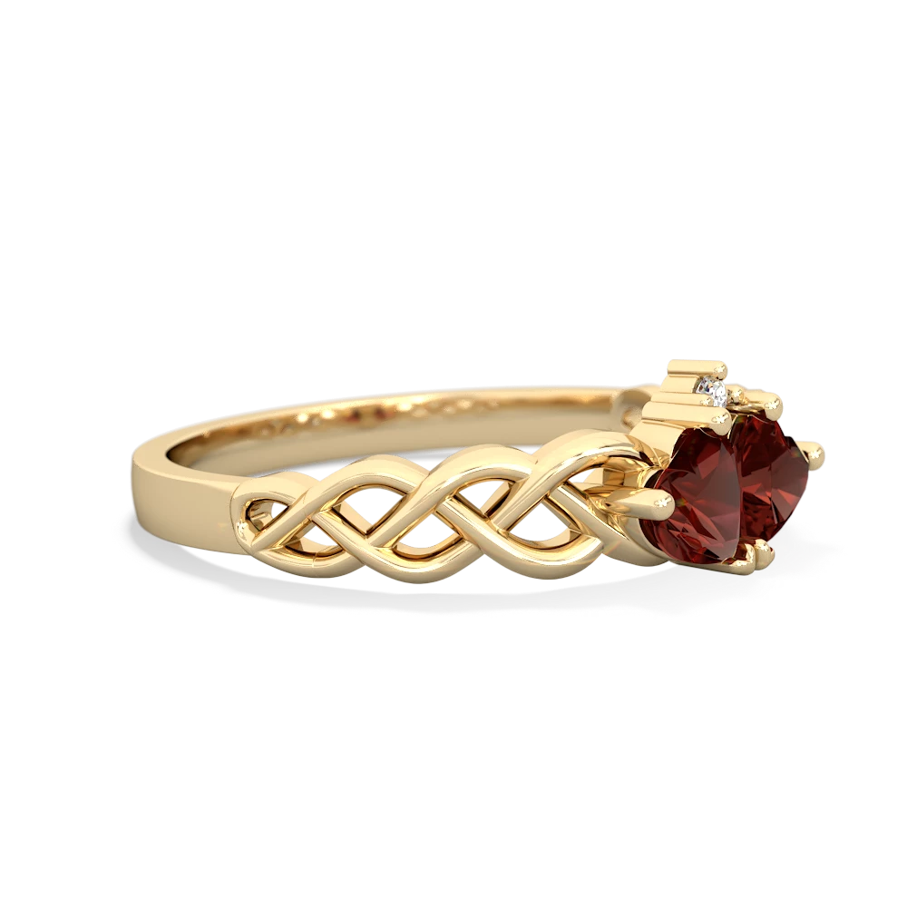 Garnet Heart To Heart Braid 14K Yellow Gold ring R5870