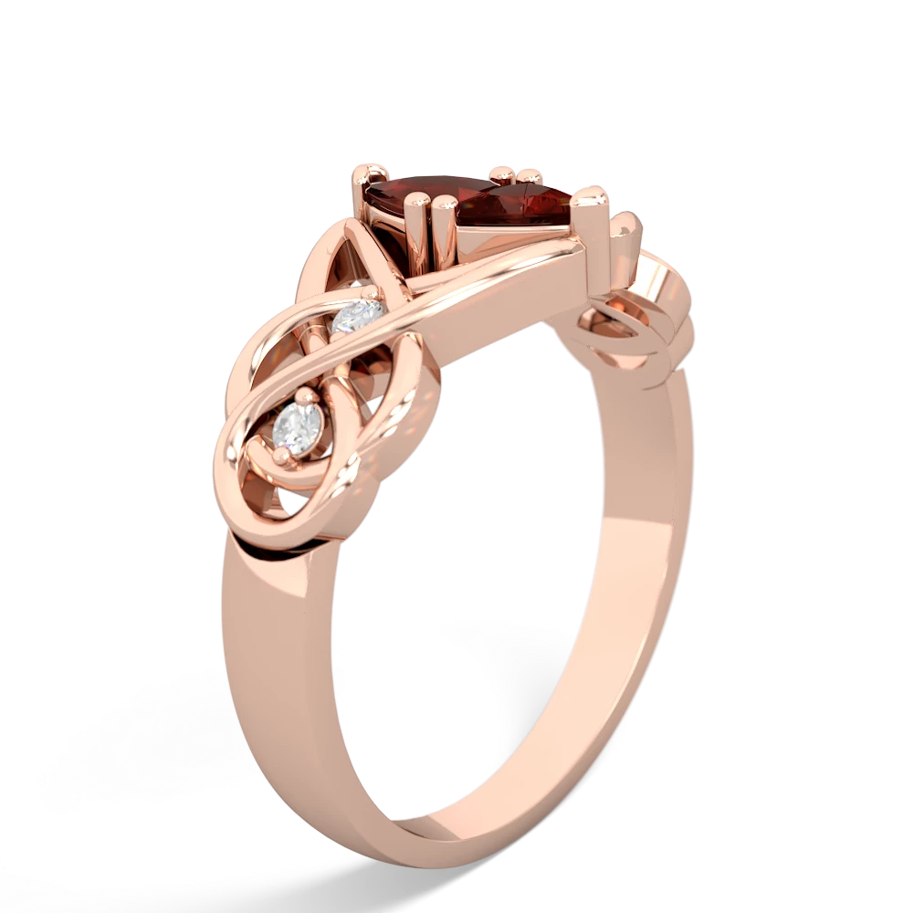 Garnet Keepsake Celtic Knot 14K Rose Gold ring R5300