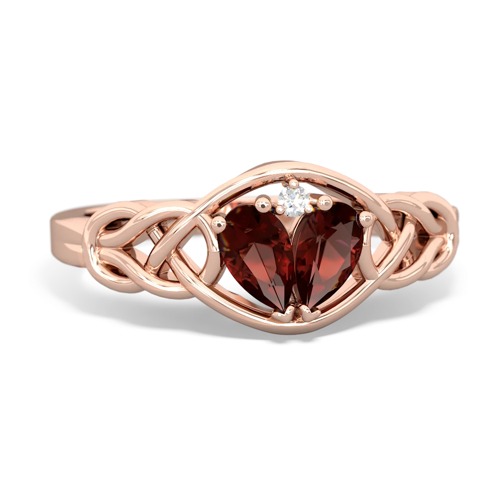 Garnet Celtic Love Knot 14K Rose Gold ring R5420