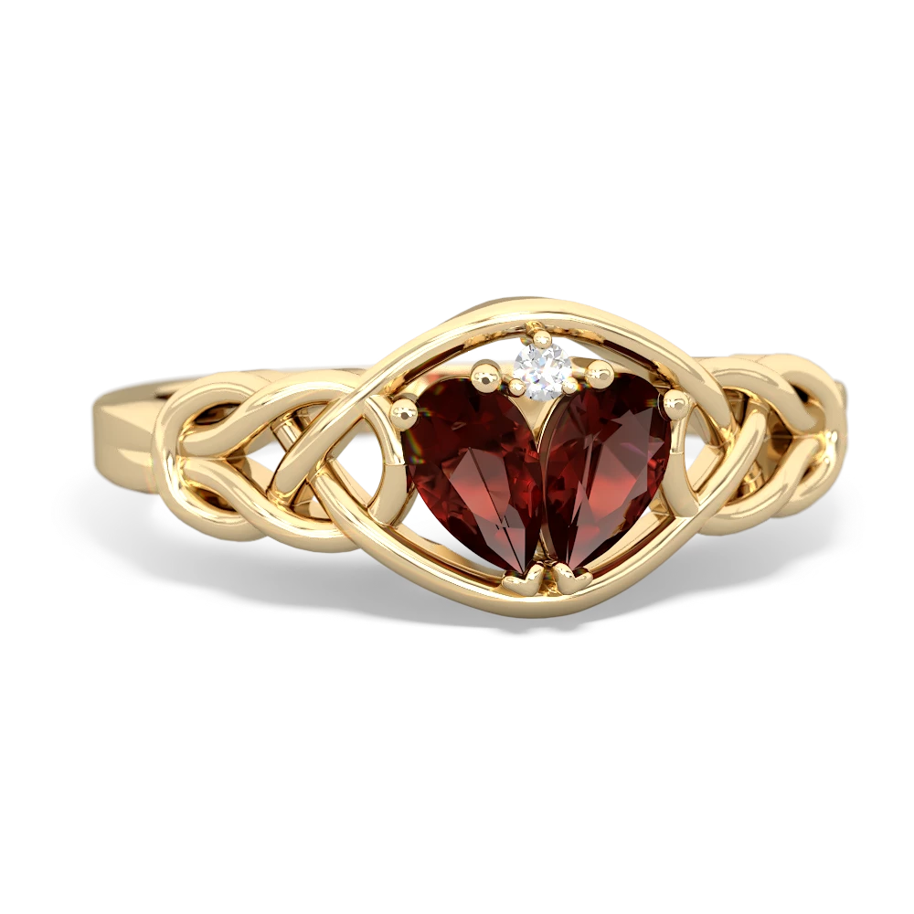 Garnet Celtic Love Knot 14K Yellow Gold ring R5420