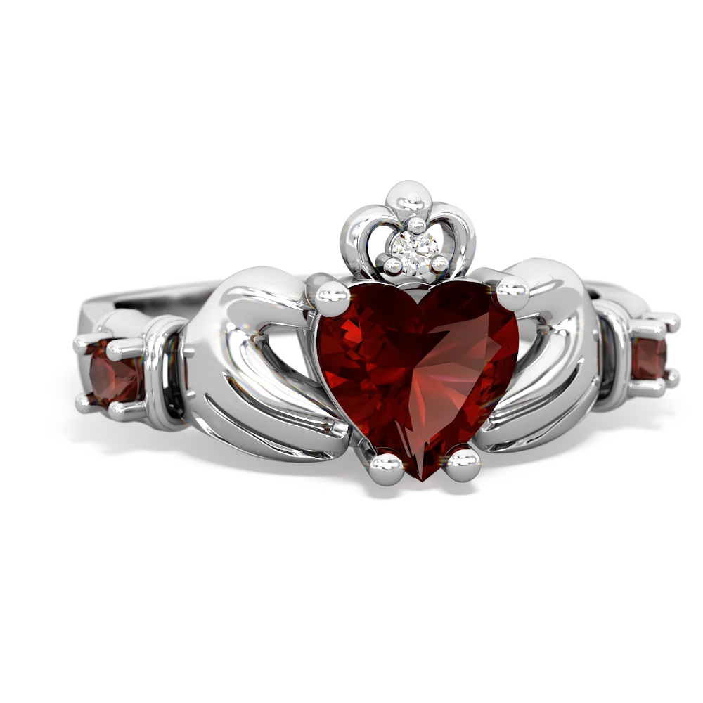 Alexandrite Claddagh Keepsake 14K White Gold ring R5245