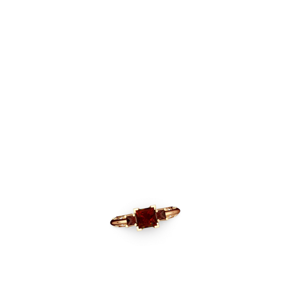 Garnet Eternal Embrace Engagement 14K Yellow Gold ring C2001