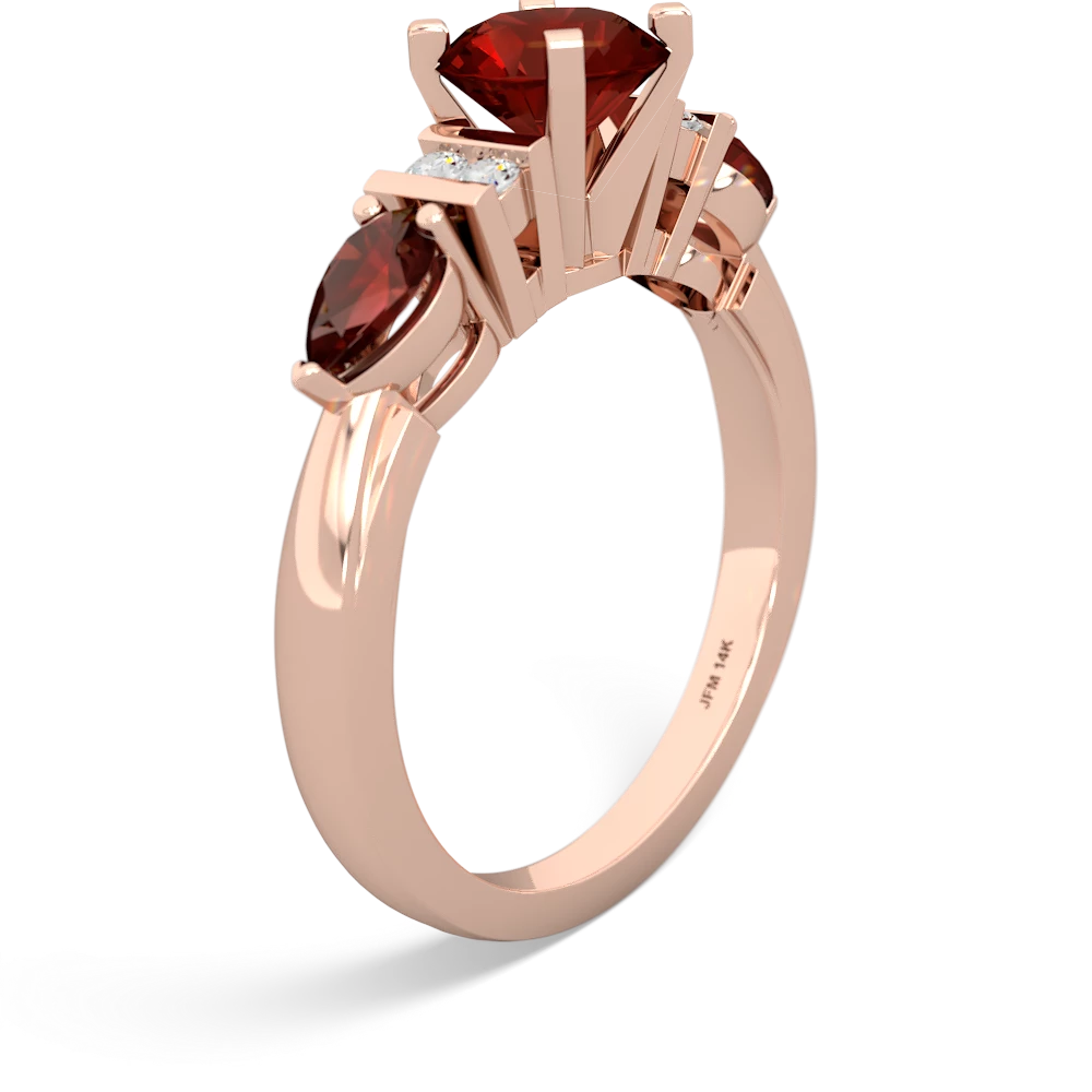 Garnet 6Mm Round Eternal Embrace Engagement 14K Rose Gold ring R2005