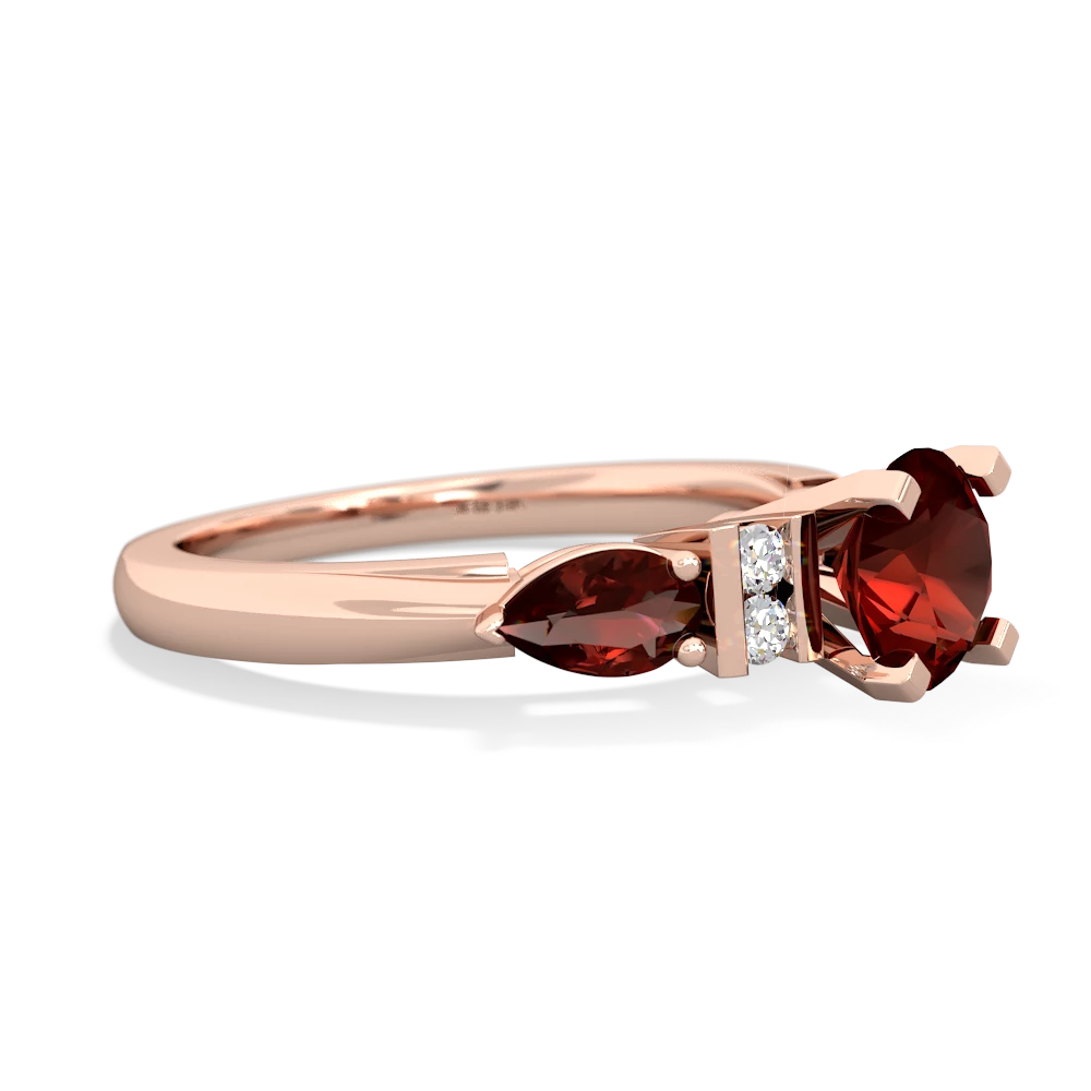 Garnet 6Mm Round Eternal Embrace Engagement 14K Rose Gold ring R2005