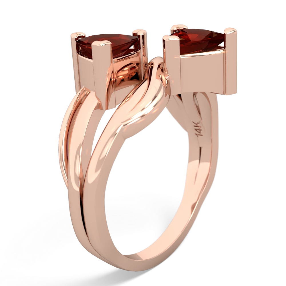 Garnet Split Band Swirl 14K Rose Gold ring R2341