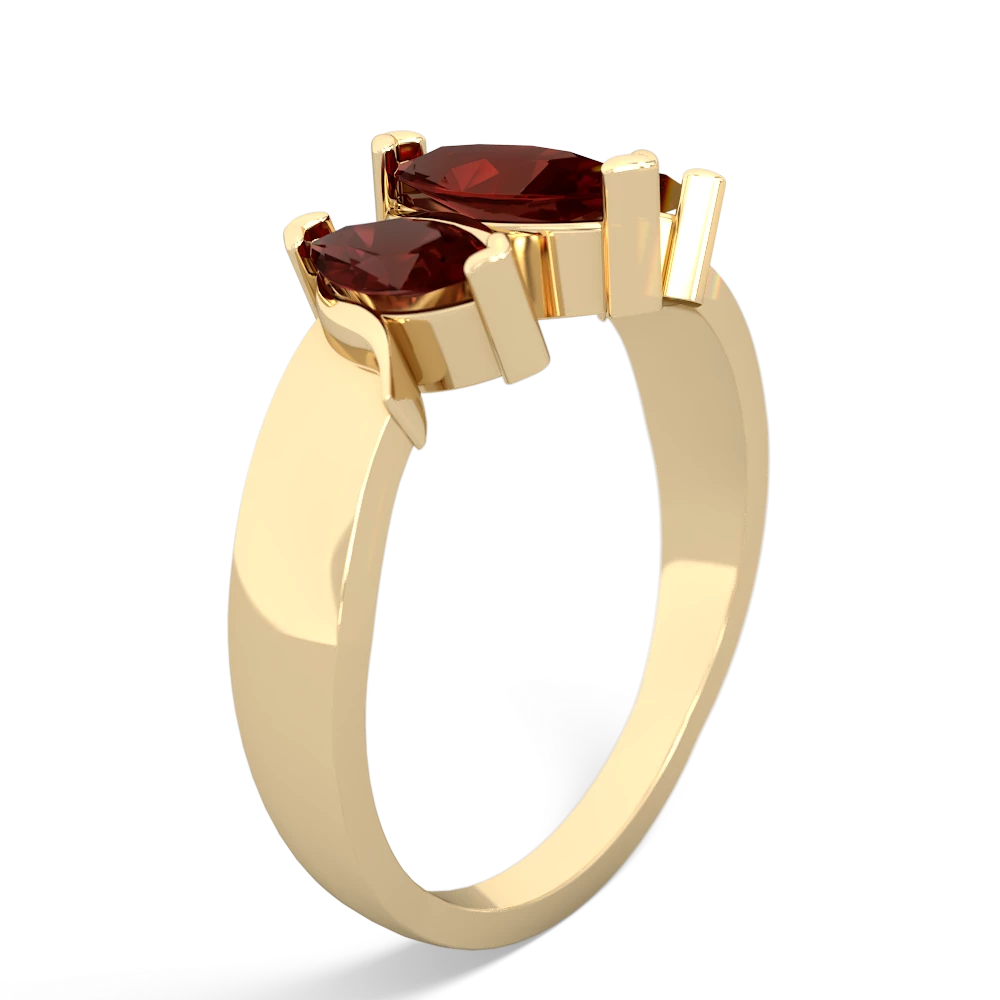 Lab Ruby Three Peeks 14K Yellow Gold ring R2433