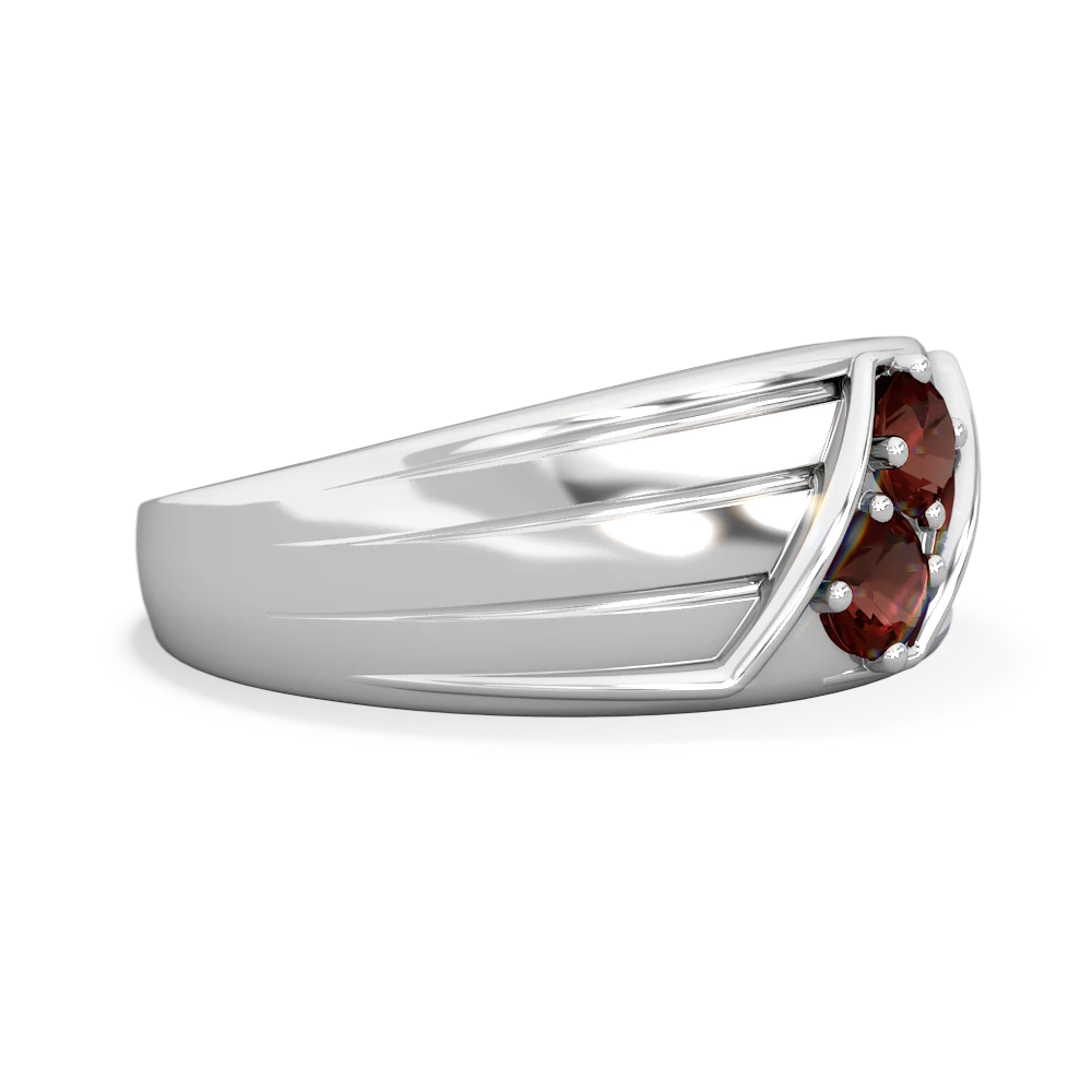 Garnet Men's Streamline 14K White Gold ring R0460